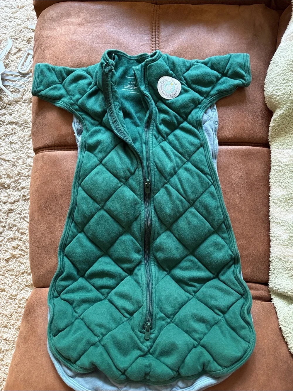 2-Pack Dreamland Baby Weighted Sleep Sacks in Green and Light Gray